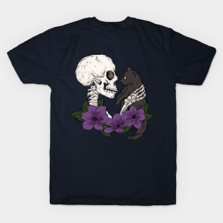 Cat and skeleton T-Shirt